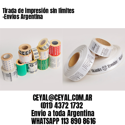 Tirada de impresión sin límites -Envios Argentina