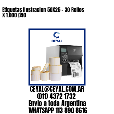 Etiquetas Ilustracion 50X25 – 30 Rollos X 1.000 Ø40