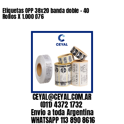 Etiquetas OPP 38×20 banda doble – 40 Rollos X 1.000 Ø76