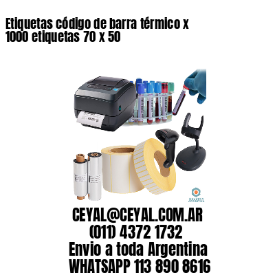 Etiquetas código de barra térmico x 1000 etiquetas 70 x 50