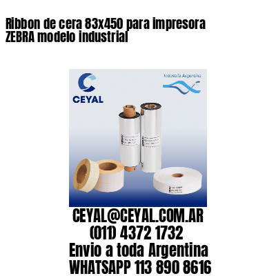 Ribbon de cera 83×450 para impresora ZEBRA modelo industrial