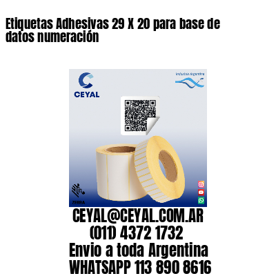 Etiquetas Adhesivas 29 X 20 para base de datos numeración