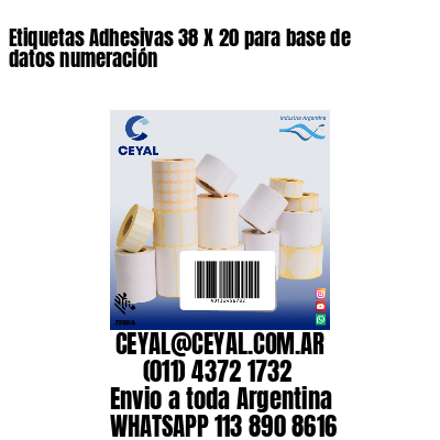 Etiquetas Adhesivas 38 X 20 para base de datos numeración