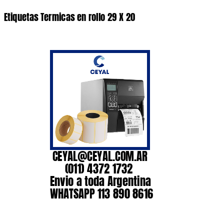 Etiquetas Termicas en rollo 29 X 20