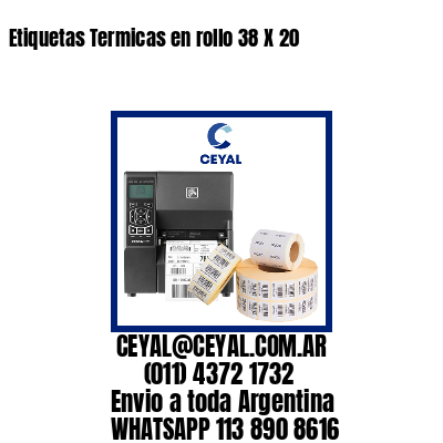 Etiquetas Termicas en rollo 38 X 20