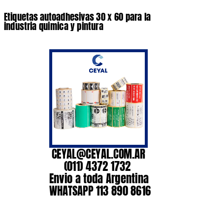 Etiquetas autoadhesivas 30 x 60 para la industria quimica y pintura