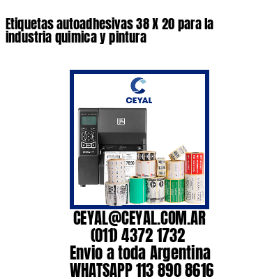 Etiquetas autoadhesivas 38 X 20 para la industria quimica y pintura