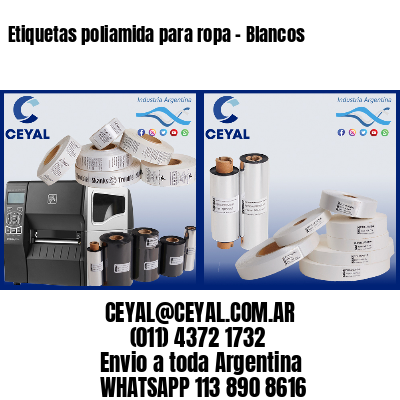 Etiquetas poliamida para ropa – Blancos