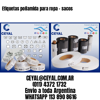 Etiquetas poliamida para ropa – sacos
