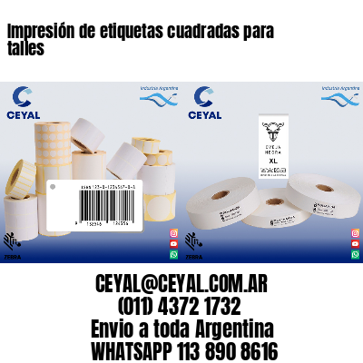 Impresión de etiquetas cuadradas para talles