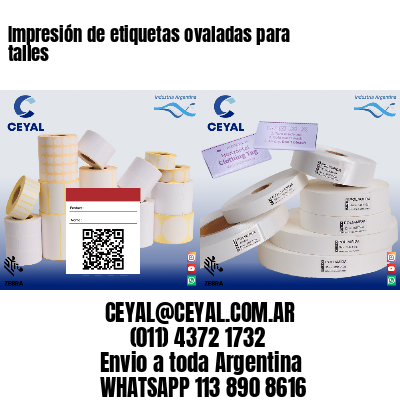 Impresión de etiquetas ovaladas para talles