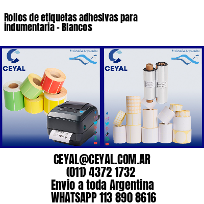 Rollos de etiquetas adhesivas para indumentaria – Blancos