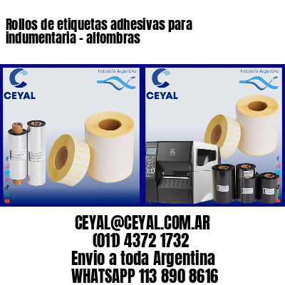 Rollos de etiquetas adhesivas para indumentaria – alfombras