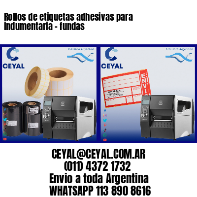 Rollos de etiquetas adhesivas para indumentaria – fundas