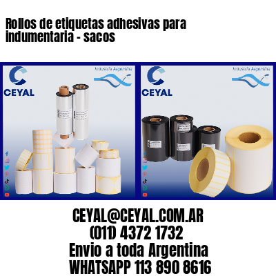 Rollos de etiquetas adhesivas para indumentaria – sacos