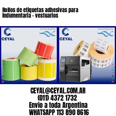Rollos de etiquetas adhesivas para indumentaria – vestuarios