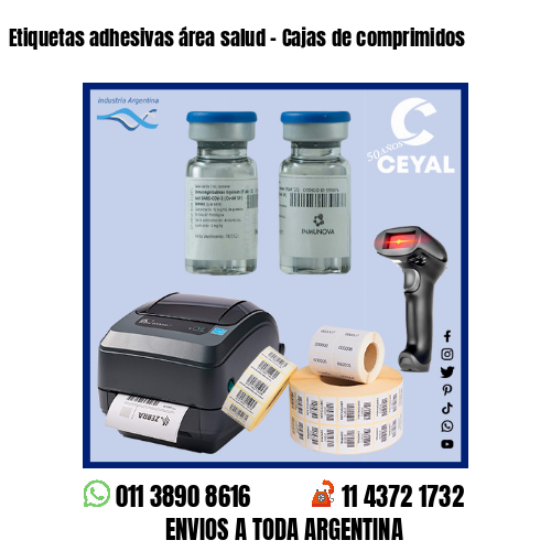 Etiquetas adhesivas área salud – Cajas de comprimidos