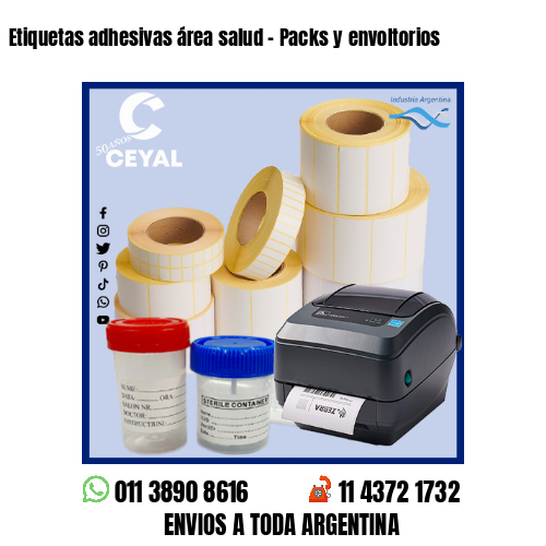 Etiquetas adhesivas área salud – Packs y envoltorios