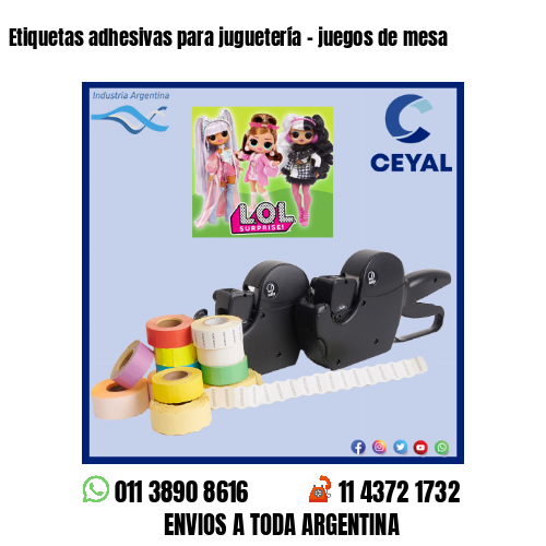 Etiquetas adhesivas para juguetería – juegos de mesa
