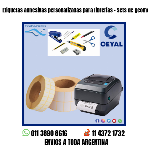 Etiquetas adhesivas personalizadas para librerías – Sets de geometría