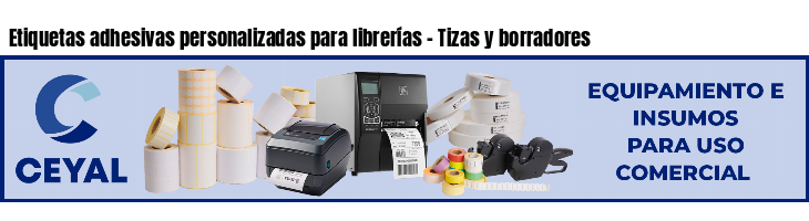 Etiquetas adhesivas personalizadas para librerías - Tizas y borradores