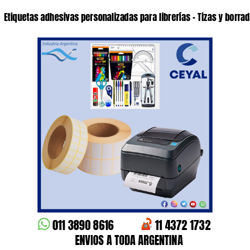 Etiquetas adhesivas personalizadas para librerías – Tizas y borradores