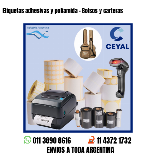 Etiquetas adhesivas y poliamida – Bolsos y carteras