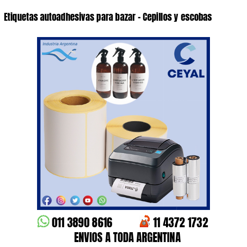 Etiquetas autoadhesivas para bazar – Cepillos y escobas