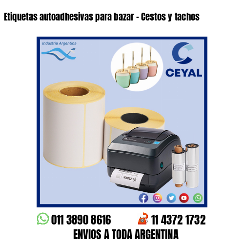 Etiquetas autoadhesivas para bazar – Cestos y tachos