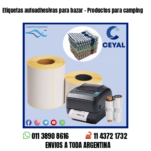 Etiquetas autoadhesivas para bazar – Productos para camping