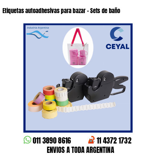 Etiquetas autoadhesivas para bazar – Sets de baño