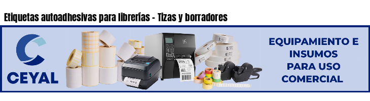 Etiquetas autoadhesivas para librerías - Tizas y borradores