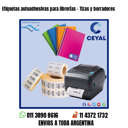 Etiquetas autoadhesivas para librerías – Tizas y borradores