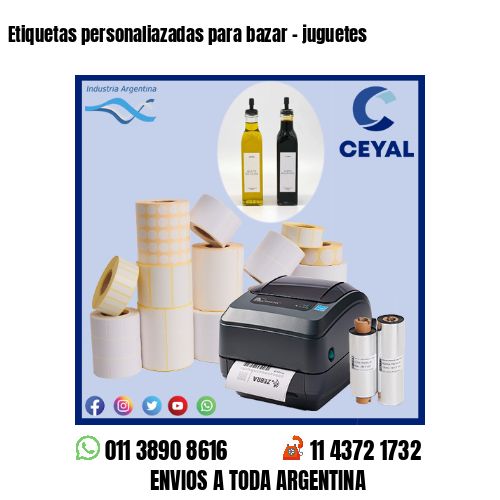 Etiquetas personaliazadas para bazar – juguetes