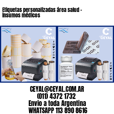 Etiquetas personalizadas área salud – insumos médicos