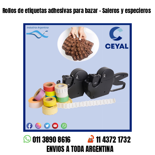 Rollos de etiquetas adhesivas para bazar – Saleros y especieros