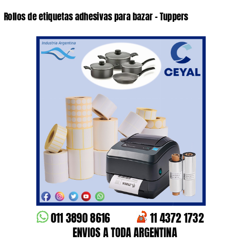 Rollos de etiquetas adhesivas para bazar – Tuppers