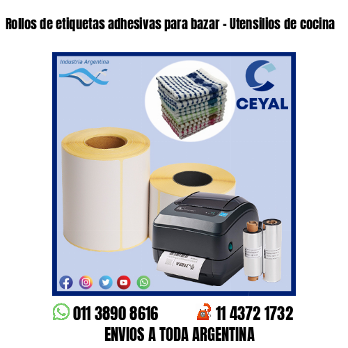 Rollos de etiquetas adhesivas para bazar – Utensilios de cocina