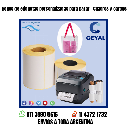 Rollos de etiquetas personalizadas para bazar – Cuadros y carteles