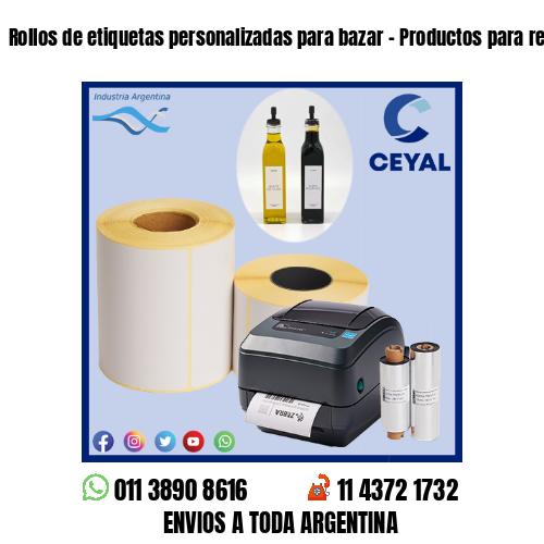 Rollos de etiquetas personalizadas para bazar – Productos para repostería