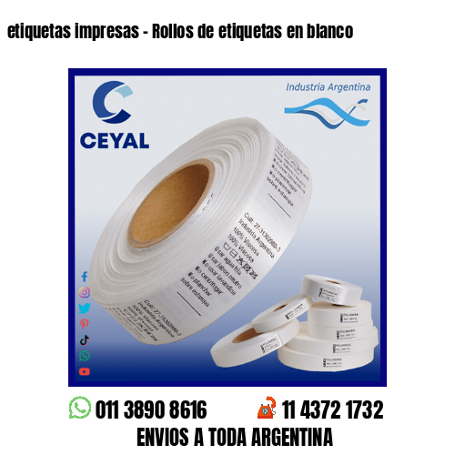 etiquetas impresas – Rollos de etiquetas en blanco