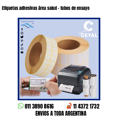 Etiquetas adhesivas área salud – tubos de ensayo