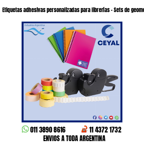 Etiquetas adhesivas personalizadas para librerías – Sets de geometría