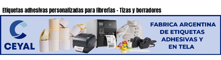 Etiquetas adhesivas personalizadas para librerías - Tizas y borradores