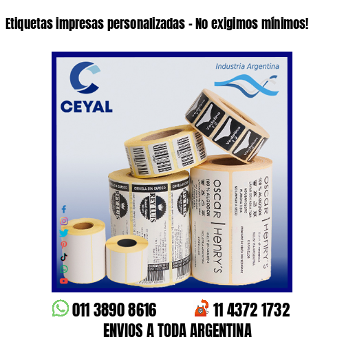 Etiquetas impresas personalizadas – No exigimos mínimos!
