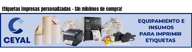 Etiquetas impresas personalizadas - Sin mínimos de compra!