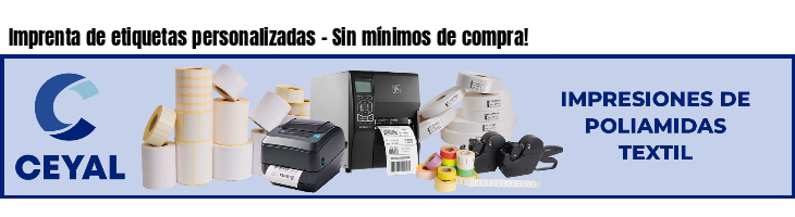 Imprenta de etiquetas personalizadas - Sin mínimos de compra!