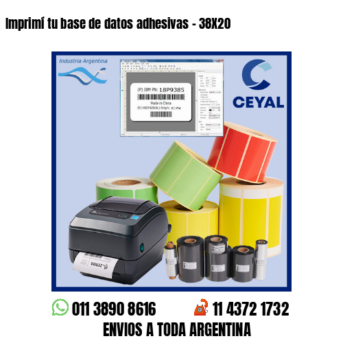 Imprimí tu base de datos adhesivas – 38X20