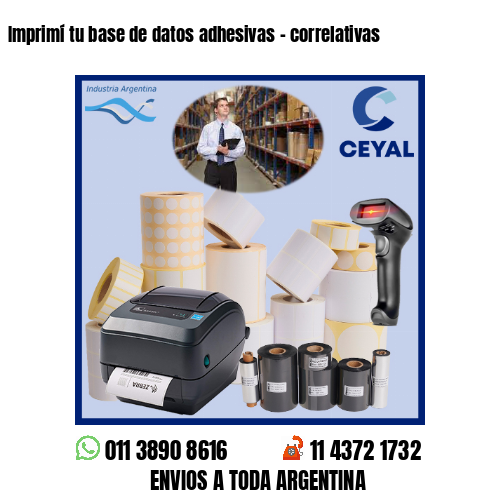 Imprimí tu base de datos adhesivas – correlativas