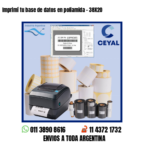 Imprimí tu base de datos en poliamida – 38X20